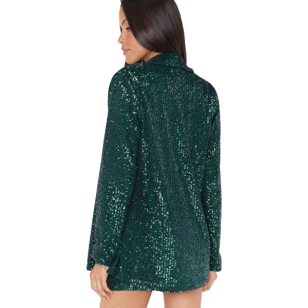 Show Me Your Mumu Emerald Sequins Dance Blazer XXL - Picture 2 of 6